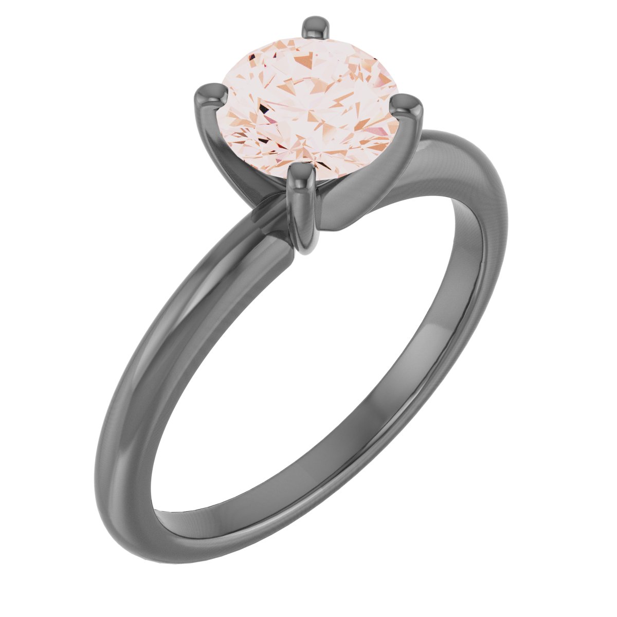 14K Rose 6.5 mm Round Forever One Moissanite Engagement Ring Ref 13809247
