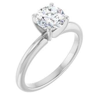 14K White 6.5 mm Round Forever One Moissanite Engagement Ring Ref 13809249