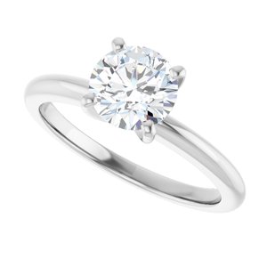 Platinum 6.5 mm Round Forever Oneâ„¢ Moissanite Engagement Ring  