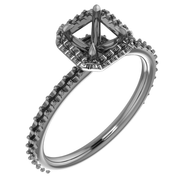 4.5 mm Square Engagement Ring Mounting