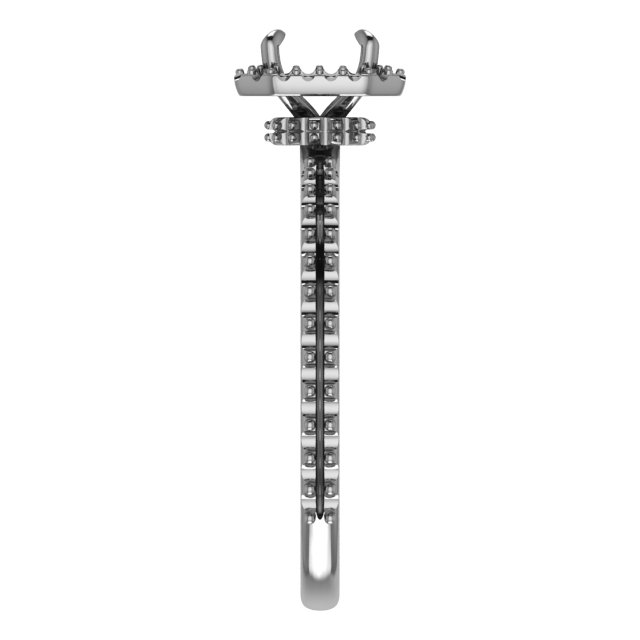 4.5 mm Square Engagement Ring Mounting view 4
