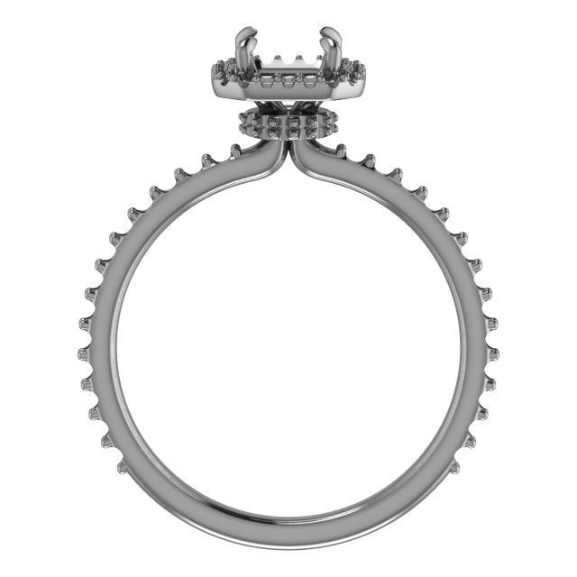 4.5 mm Square Engagement Ring Mounting view 2