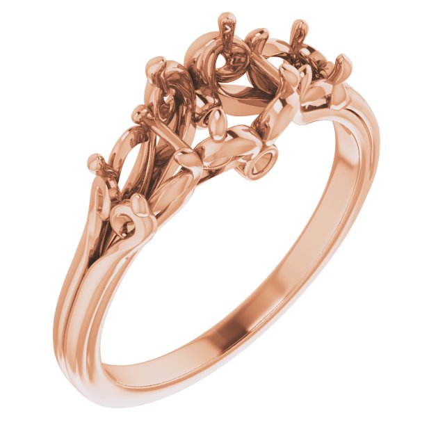 Accented Floral Engagement Ring or Band