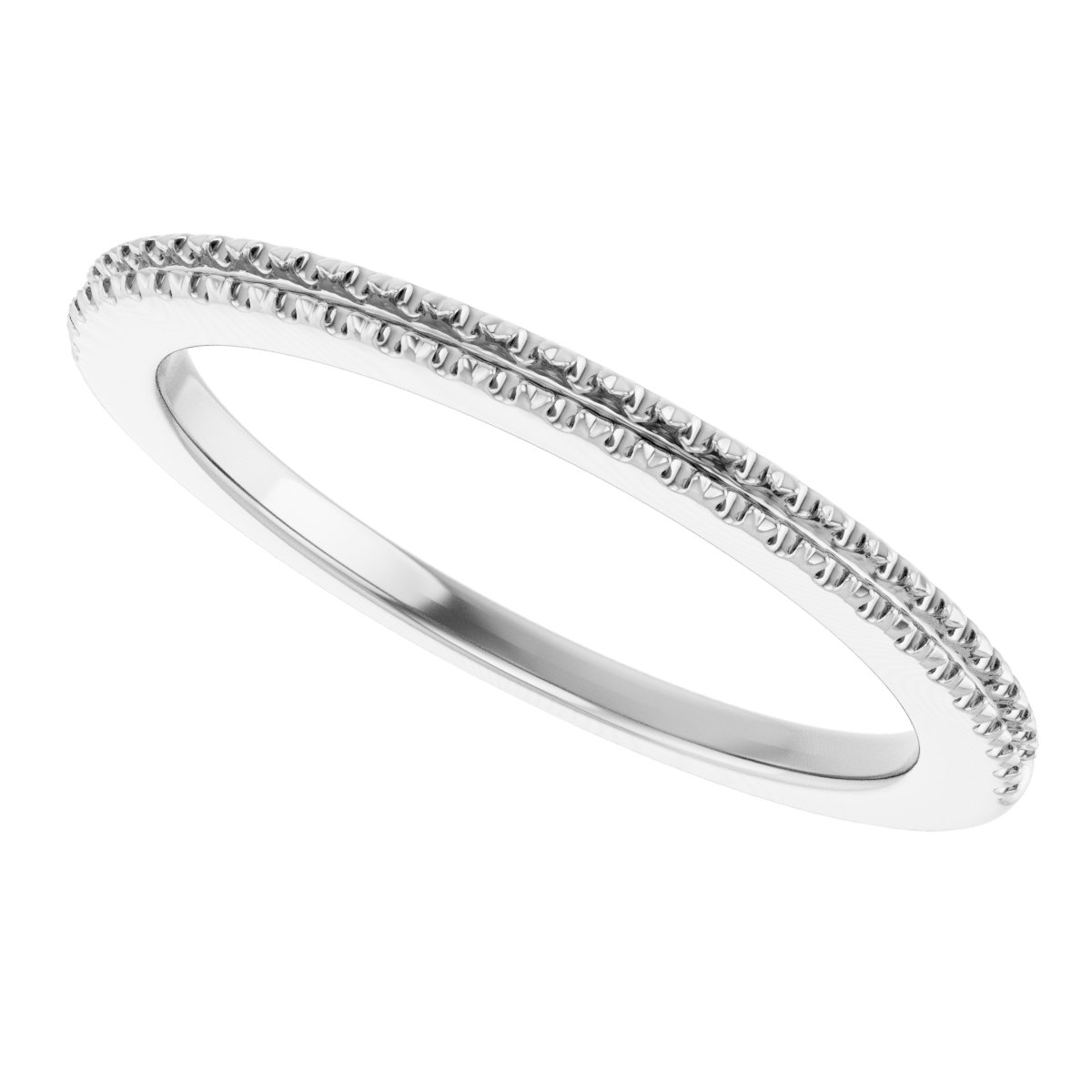 14K White 1/8 CTW Diamond French-Set Anniversary Band