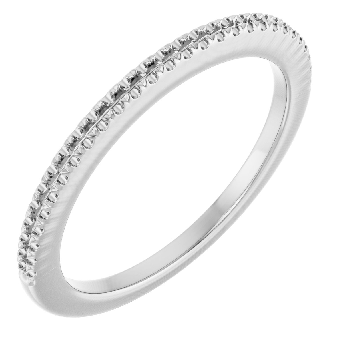 Platinum 1/8 CTW Natural Diamond French Set Anniversary Band