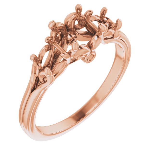 Accented Floral Engagement Ring or Band