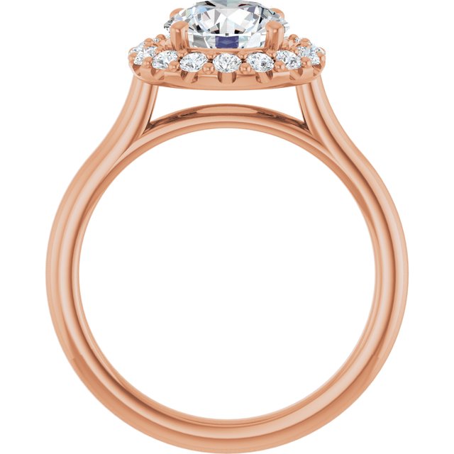 18 K Rose Gold Halo Engagement Ring - Image 2