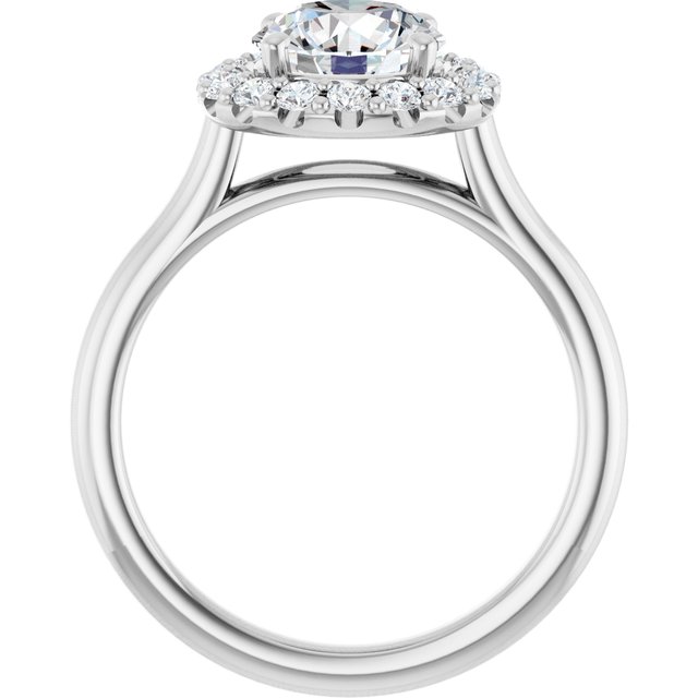 Platinum Halo Engagement Ring - Image 2