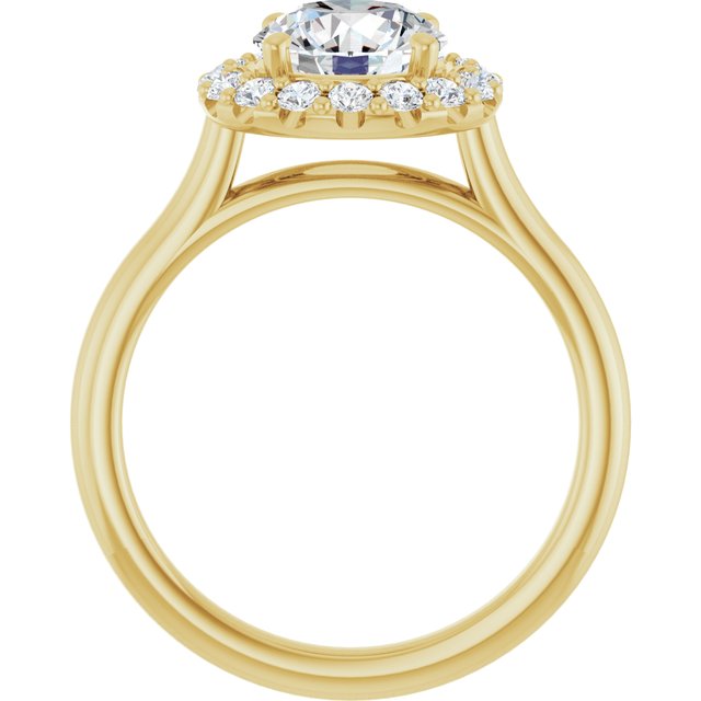 18 K Yellow Gold Halo Engagement Ring - Image 2