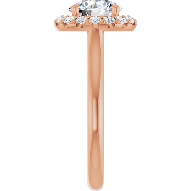 18 K Rose Gold Halo Engagement Ring - Image 4