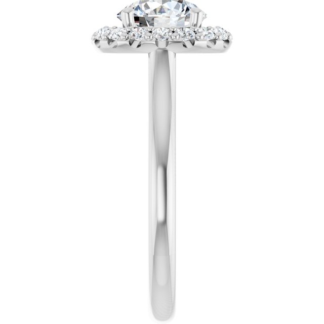 Platinum Halo Engagement Ring - Image 4
