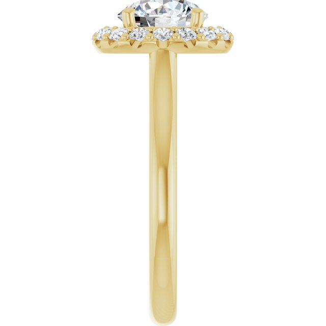 18 K Yellow Gold Halo Engagement Ring - Image 4