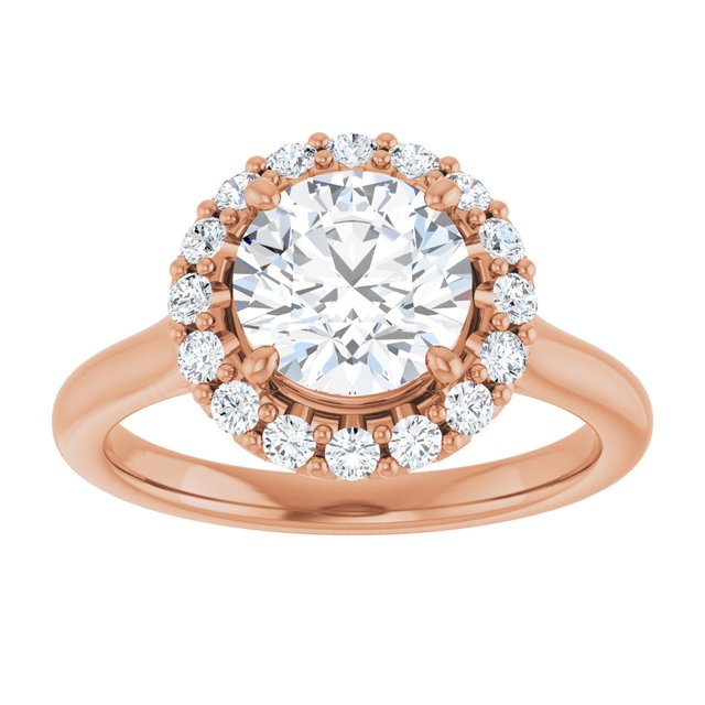 18 K Rose Gold Halo Engagement Ring - Image 3