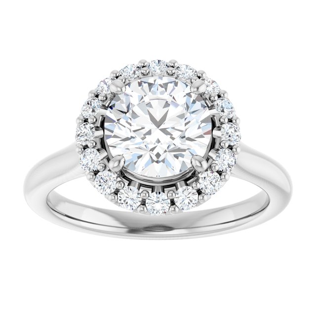 Platinum Halo Engagement Ring - Image 3