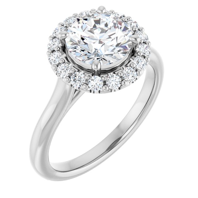 Platinum Halo Engagement Ring