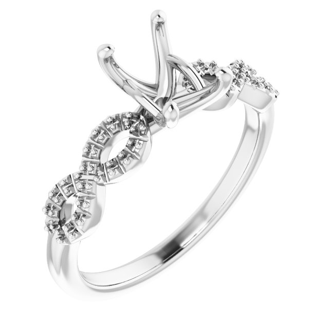 Accented Infinity-Inspired Engagement Ring