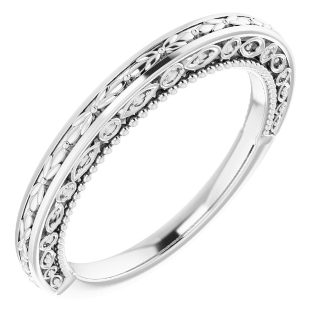 14K White & Rose .07 CTW Diamond Vintage-Inspired Band 