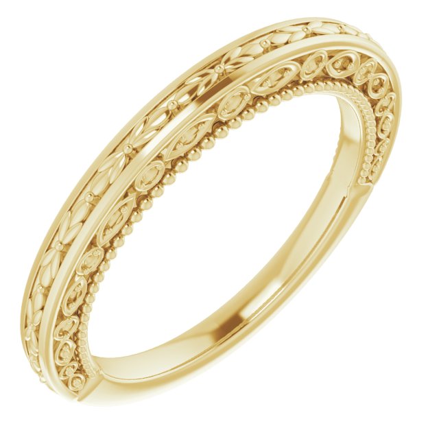 14K Yellow .08 CTW Natural Diamond Vintage-Inspired Band