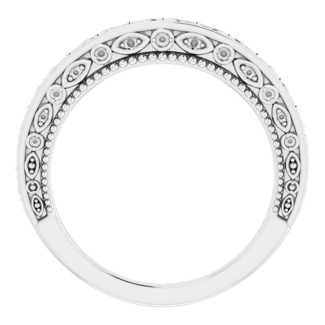 14K White & Rose .07 CTW Diamond Vintage-Inspired Band 