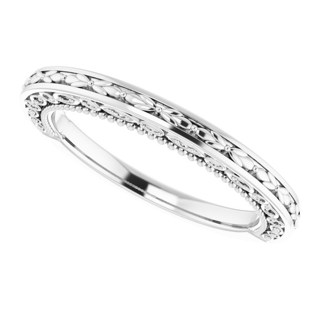 14K White & Rose .07 CTW Diamond Vintage-Inspired Band 