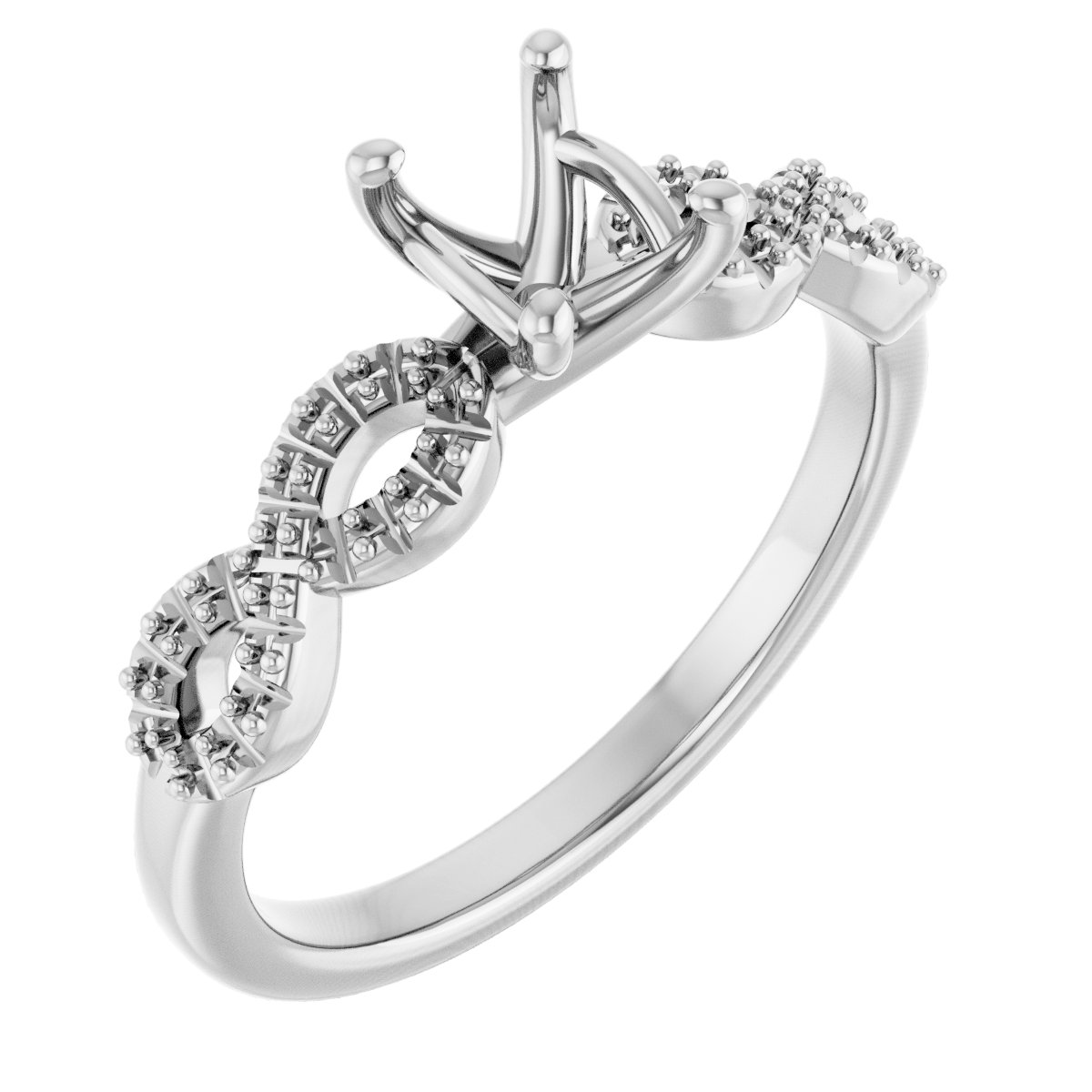 Accented Infinity-Inspired Engagement Ring