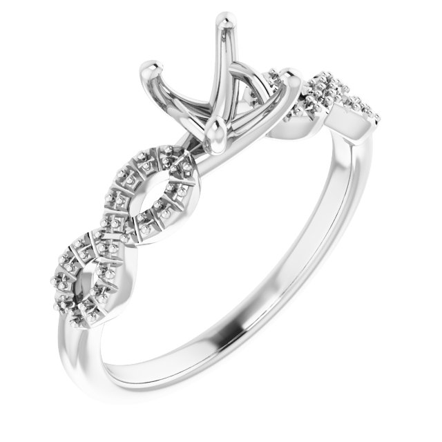 Accented Infinity-Inspired Engagement Ring
