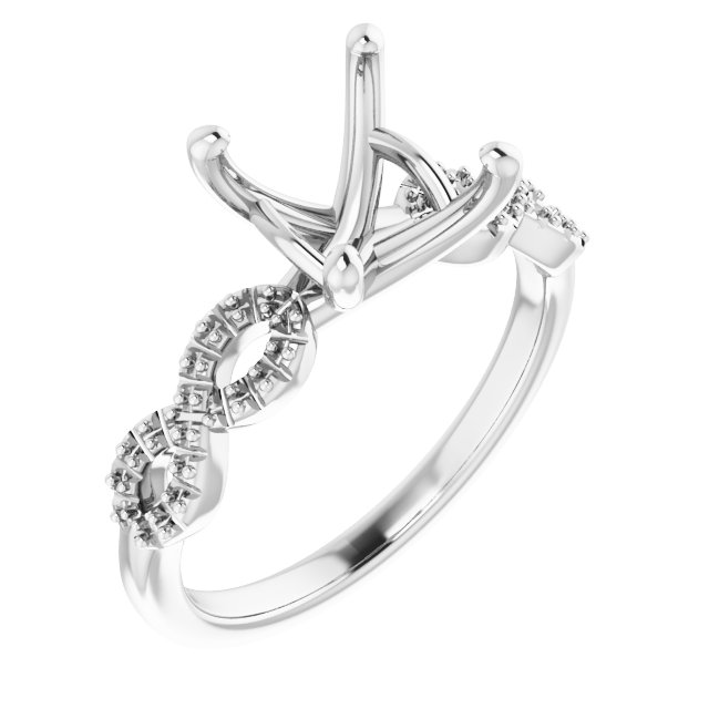 Accented Infinity-Inspired Engagement Ring
