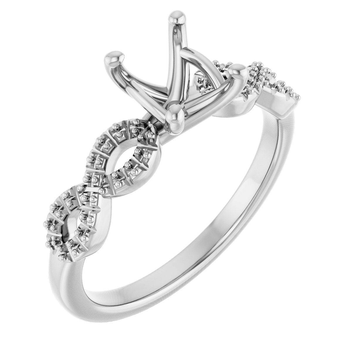 Accented Infinity-Inspired Engagement Ring