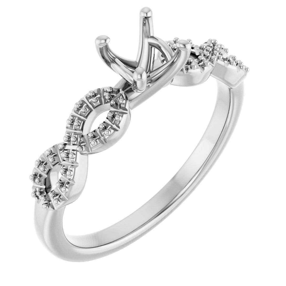 Accented Infinity-Inspired Engagement Ring