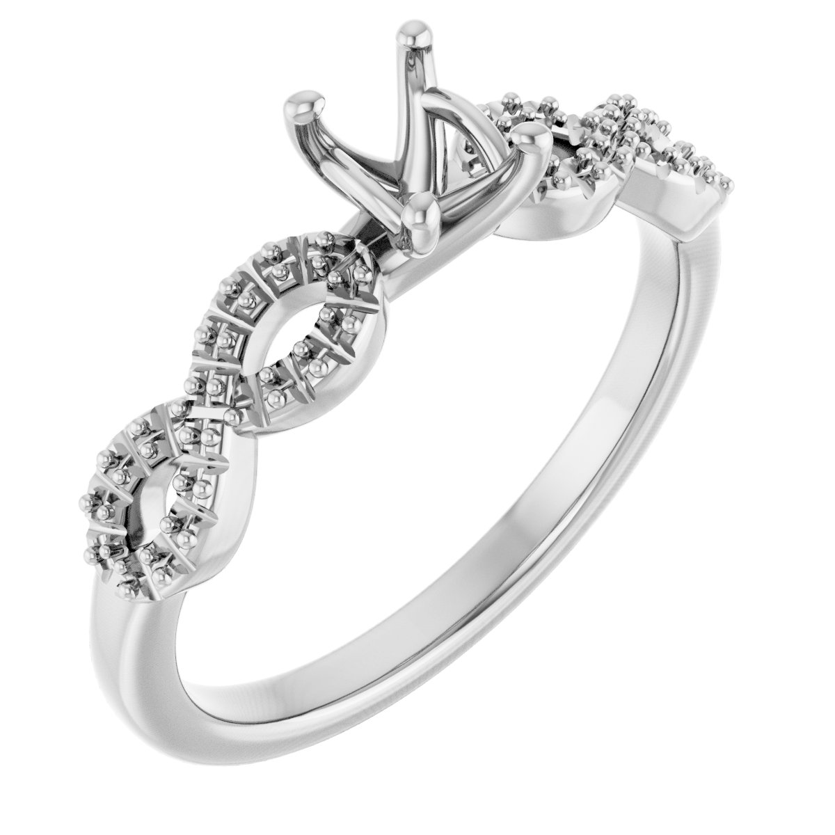 Accented Infinity-Inspired Engagement Ring
