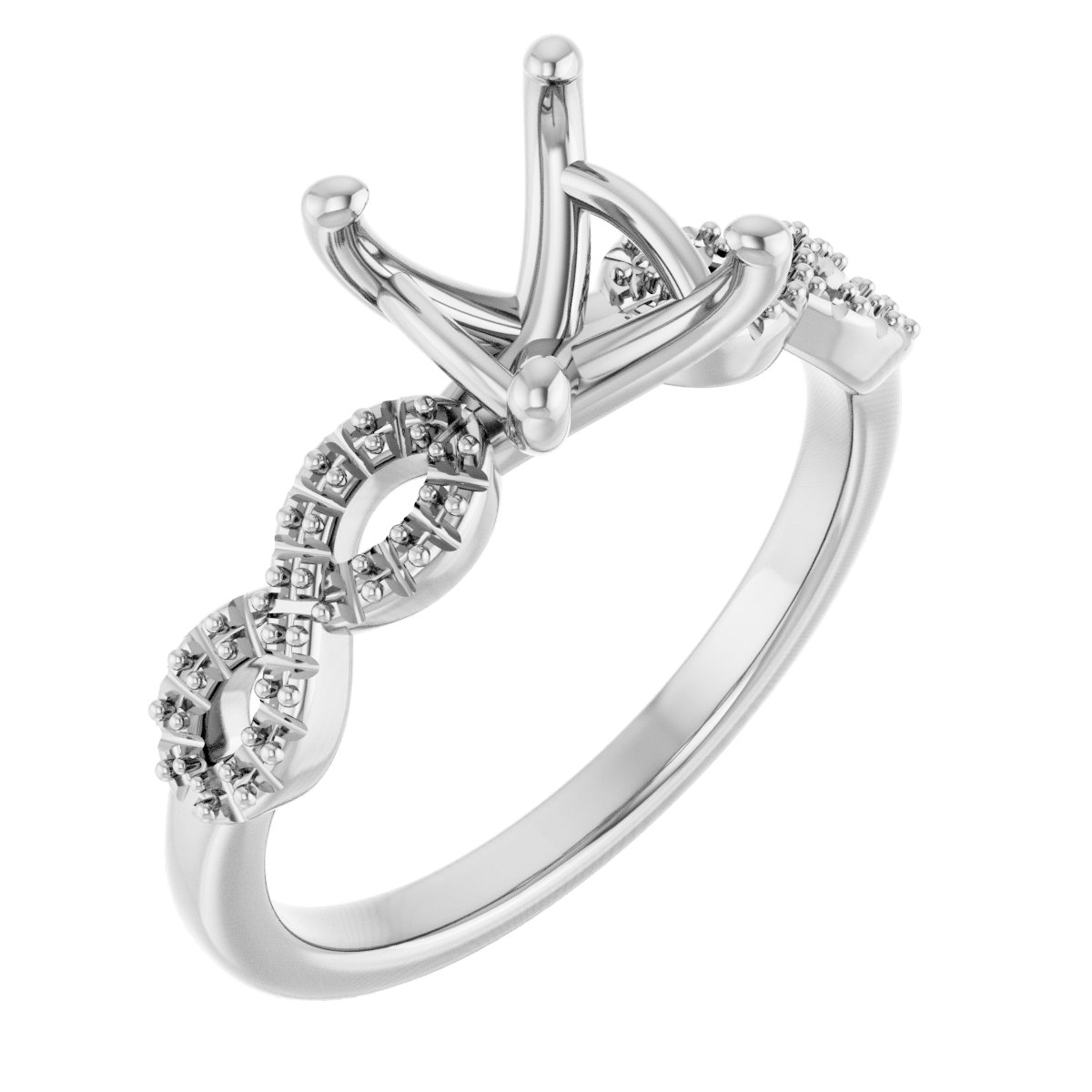 Accented Infinity-Inspired Engagement Ring