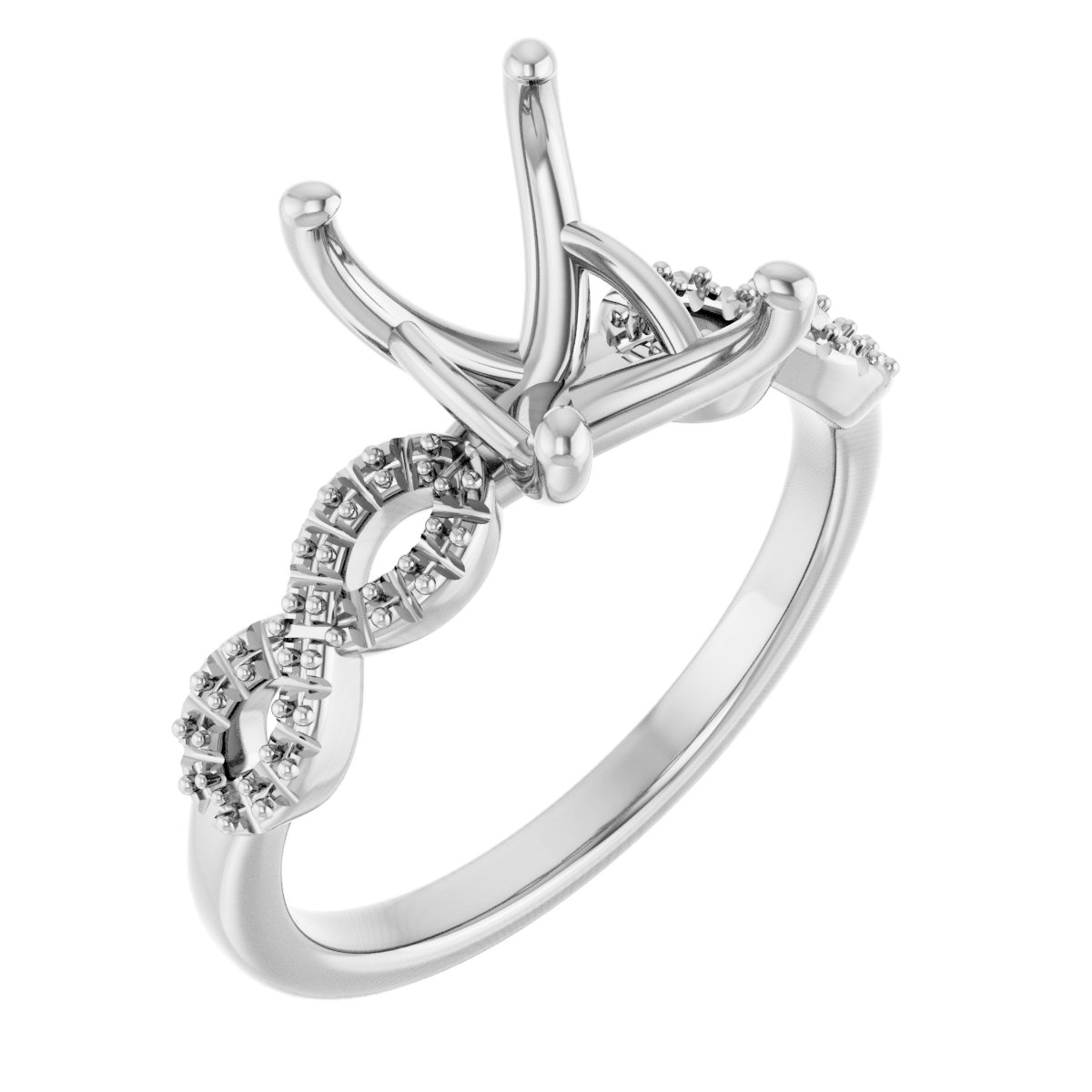 Accented Infinity-Inspired Engagement Ring