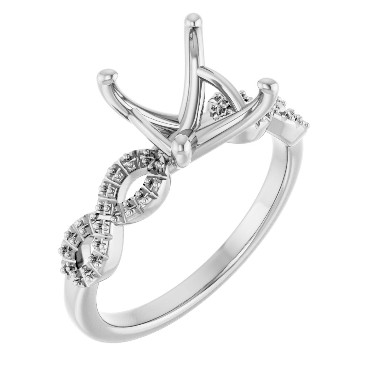 Accented Infinity-Inspired Engagement Ring