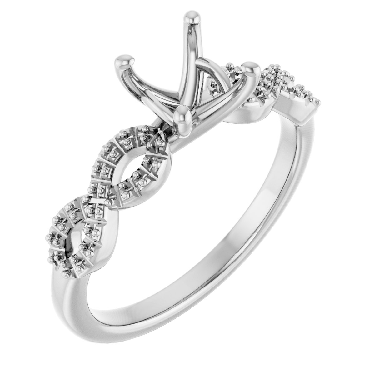 Accented Infinity-Inspired Engagement Ring
