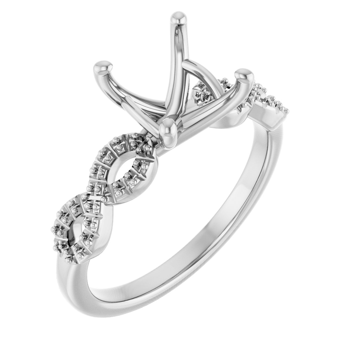 Accented Infinity-Inspired Engagement Ring