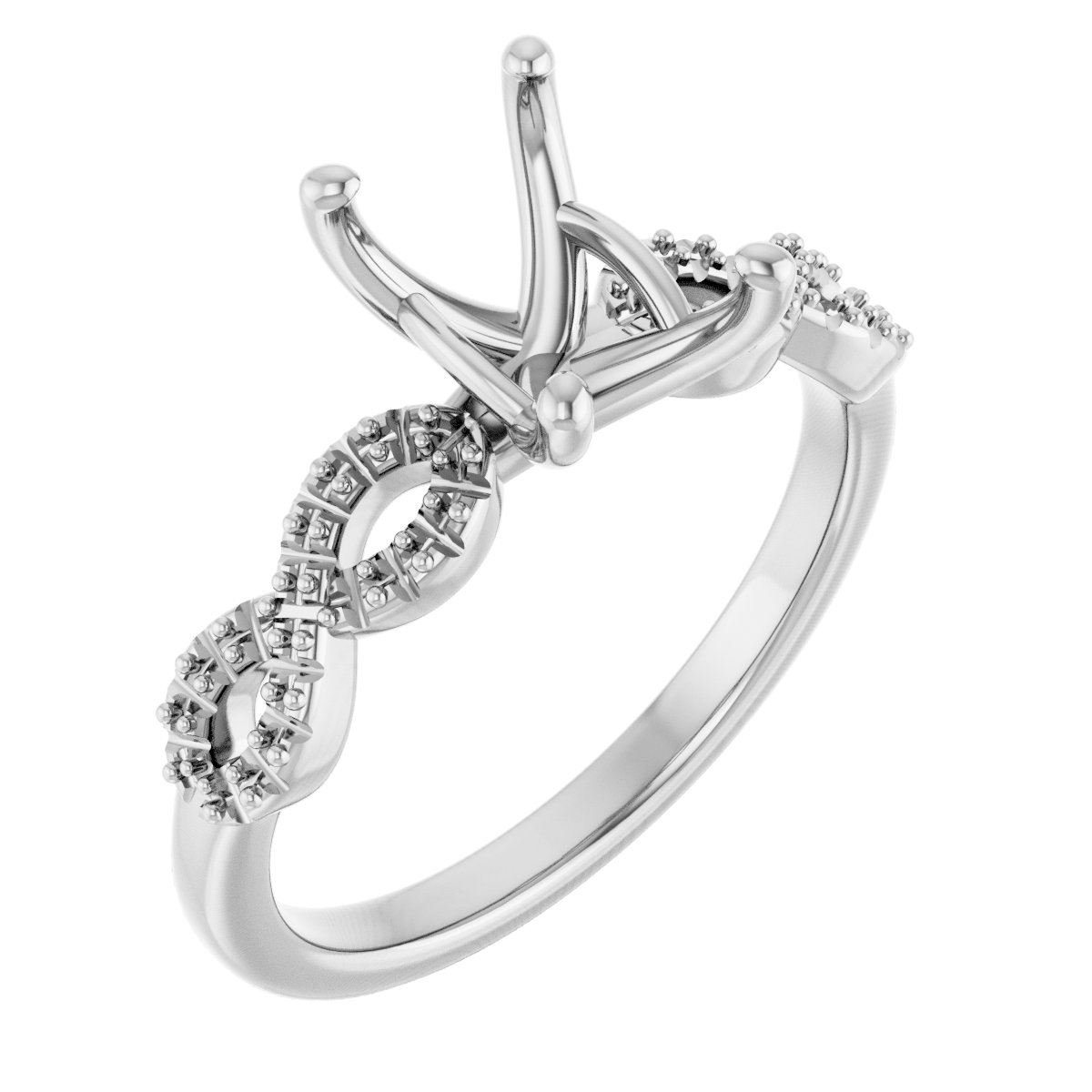 Accented Infinity-Inspired Engagement Ring