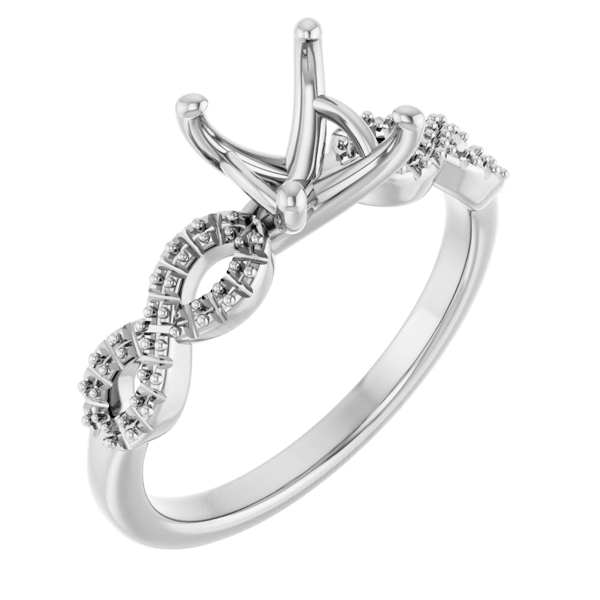 Accented Infinity-Inspired Engagement Ring