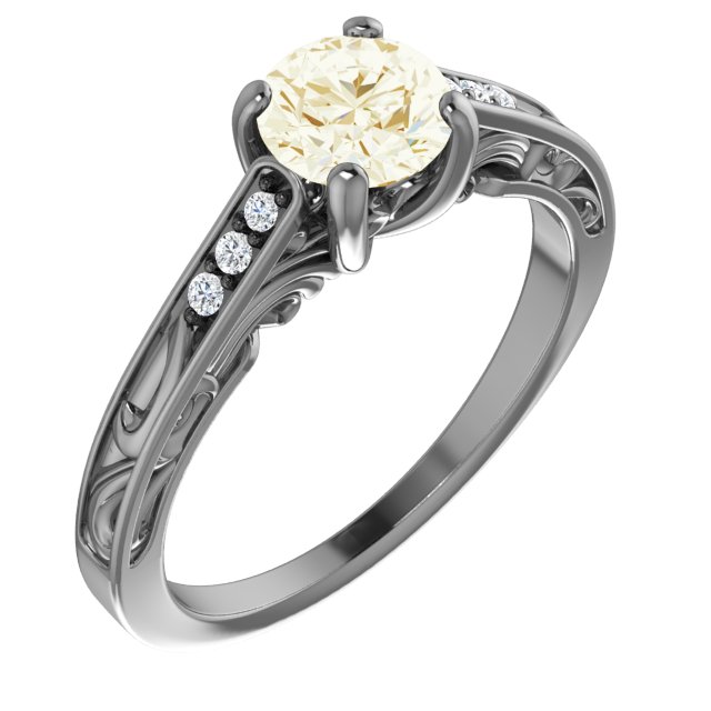 Accented Vintage-Inspired Engagement Ring or Band