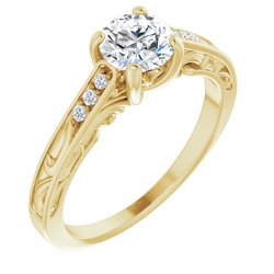 Accented Vintage-Inspired Engagement Ring or Band