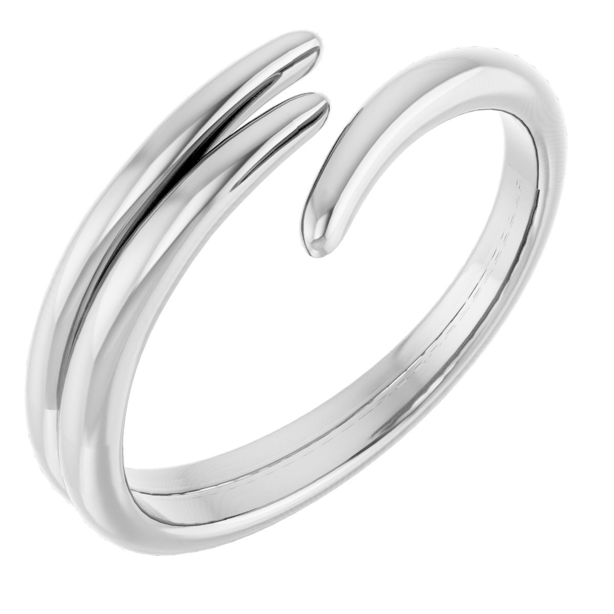 14K White Bypass Ring 