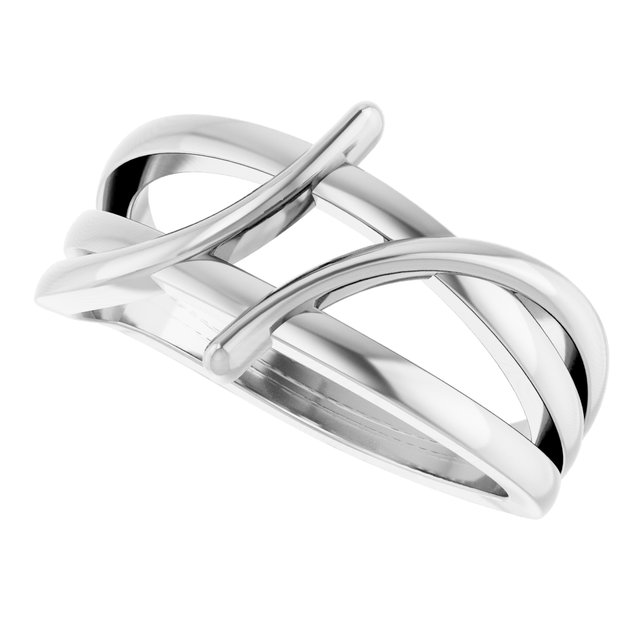 Sterling Silver 12.4 mm Freeform Bypass Ring 