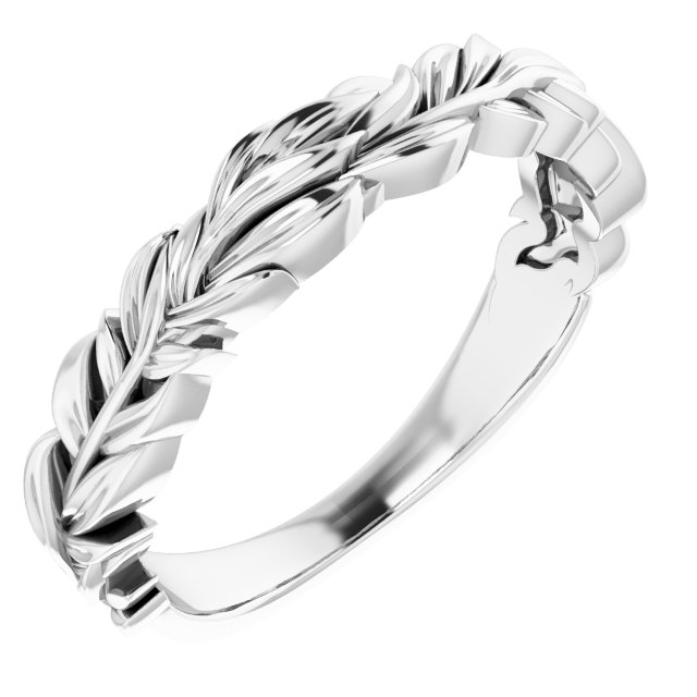 Sterling Silver Stackable Leaf Ring 