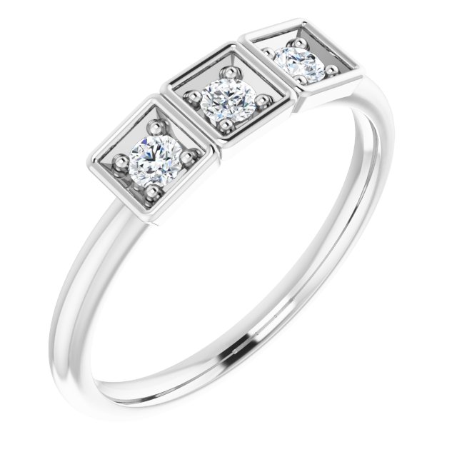 Platinum 1/5 CTW Natural Diamond Stackable Ring