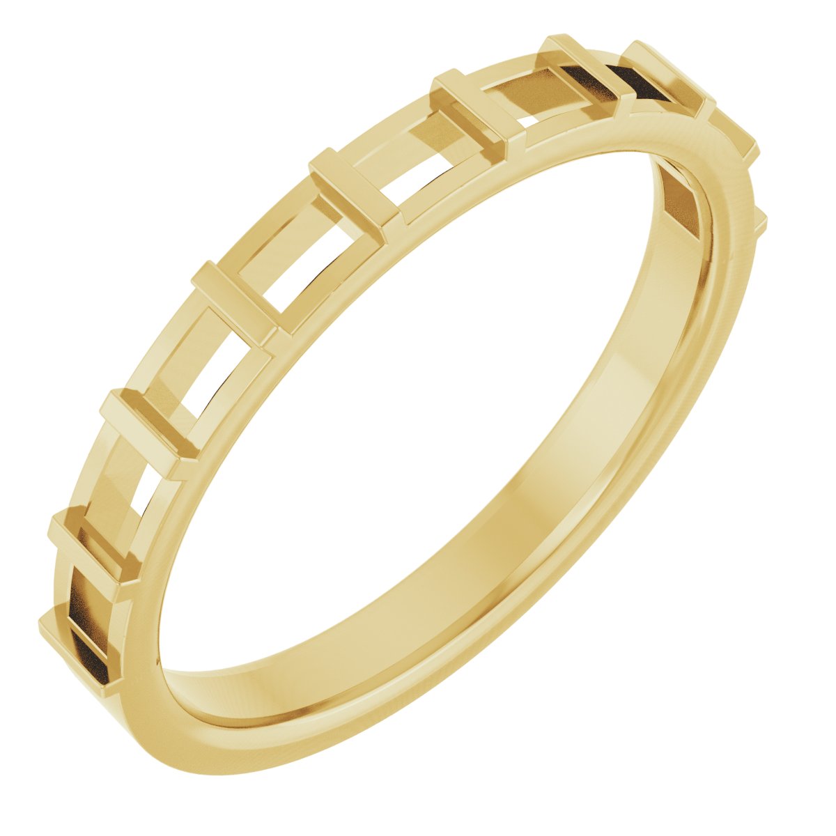 14K Yellow 1/2 CTW Diamond Straight Baguette Anniversary Band