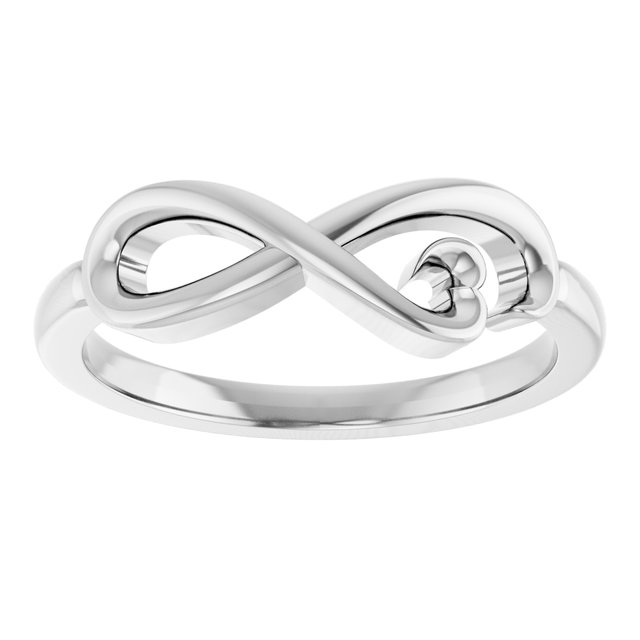 Sterling Silver Infinity-Inspired Heart Ring   