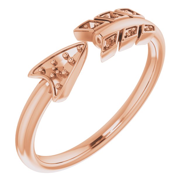 14K Rose .04 CTW Diamond Arrow Ring 