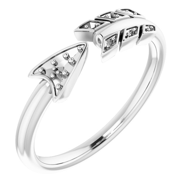 14K White .04 CTW Natural Diamond Arrow Ring