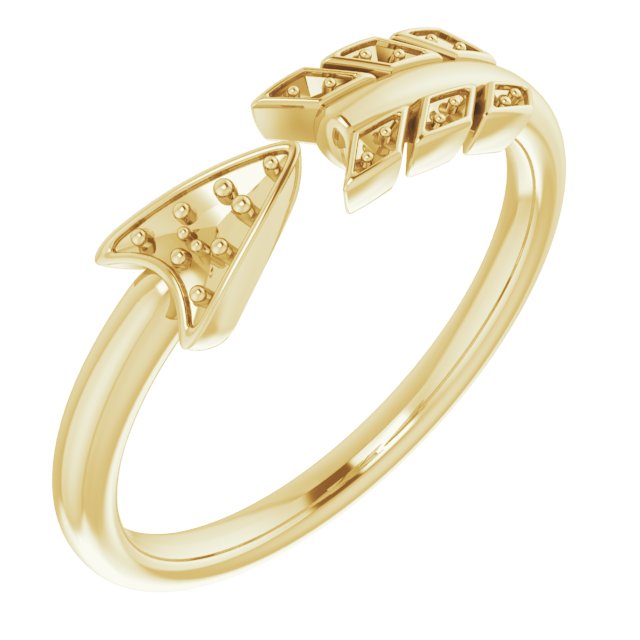 14K Yellow .04 CTW Natural Diamond Arrow Ring