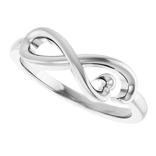 Sterling Silver Infinity-Inspired Heart Ring   