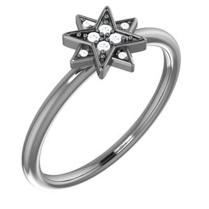 14K White .04 CTW Diamond Star Ring | Stuller